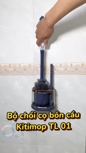 Cây Chà Bồn Cầu KITIMOP TL03 Có Bình Đựng Nước Tẩy Lông PE Dày Tay Cầm Dài Hộp Đựng Treo Tường