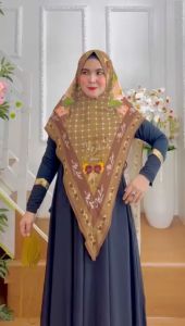 TERBARU Hijab Syari Motif Printing-4 Pet Antem Bahan Ceruty Babydol Premium By Ory AjeZas Collection