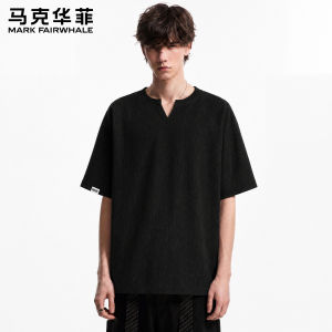 Mark Fairwhale | Textured Henry Collar Short Sleeve T-Shirt