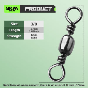 9KM DWLIFE | 9KM 50pcs Fishing Swivel Barrel Swivel High Strength Stainless Steel Ring Brass Swivel Lure Line Connector Saltwater Freshwater