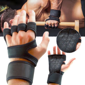 1pair Fitness Gloves Weight Lifting Women Men Fitness Sports Body Building Gymnastics Grips Gym Hand Palm Protector Gloves