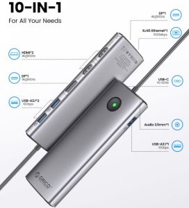 DisplayLink แท่นวางมือถือ USB-C 3.0 4K60hz HDMI-รองรับ DP PD100W สำหรับ Mac M1วินโดวส์แม็ค M2