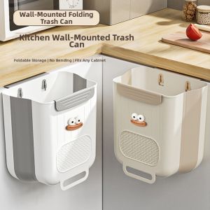 QIAOLESEN | Wall-mounted Foldable Cabinet Door Kitchen Trash Can