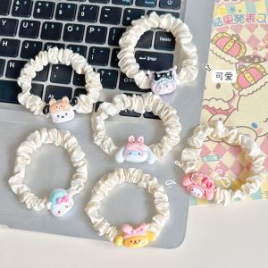 Adorable Sweet Bear Hair Ties 101 Degrees Fashion Hair Bands Girls Hair Accessories Three Pretties Cartoon Design Hair Ropes