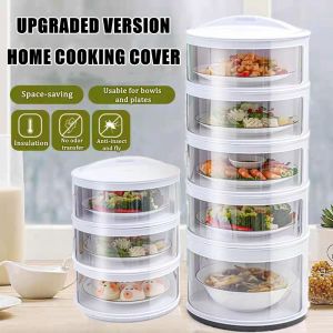 3/5 Layer Household Multi-layer Food Storage Box Anti-flies Insulation food keeper Food Storage Stackable Plates Food Tray Temperature Sliding Door Dust and Insect Resistant