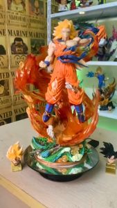 [HÀNG SẴN] - Mô hình Songoku figure Songoku siêu xayda có 3 đầu thay thế và đèn LED cao 44cm full BOX mô hình Dragon Ball