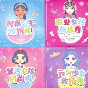 Make a face sticker book creativity with 12 pages 100 stickers girls dress up princess doll sticker