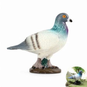 Educational Realistic Solid White Homing Pigeon Model