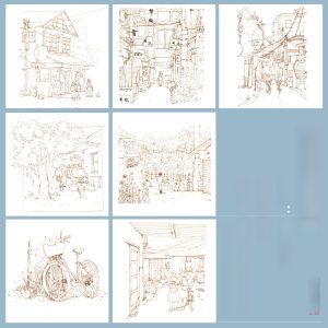 Beginner Watercolor Coloring Practice Book Architectural Line Drawing Sketchbook Professional Art Supplies Blank Book