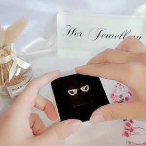 Her Jewellery Dear Love Earrings - Luxury Crystal Embellishments plated with 18K Gold