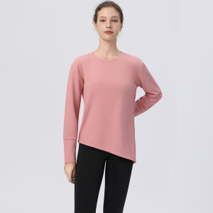 YANSE | Loose Casual Slit Moisture Wicking Yoga Sport T-Shirt Long Sleeve