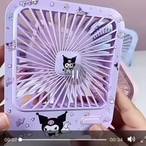 Sanrio My Melody Cinnamoroll Kuromi Hello Kitty Two-Speed Adjustable Desktop Fan Summertime Portability Rechargeable Desktop Fan