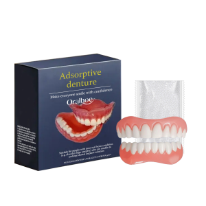 oralhoe | Silicone Dentures for No Teeth Dentures False Teeth Full Set Upper Lower Dental Veneers Temporary Cover Whitening Denture Braces