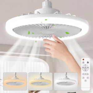 Rotatable 3in1 Ceiling Fan With Light E27 Converter Base Fan Speeds Dimmable Easy To install For Bedroom Kitchen And Balcony