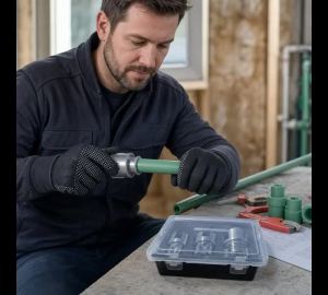 PVC Pipe Threader Kit 1/2" 3/4" 1 NPT Internal and External Threading Compatible with Electric Drill for PVC PPR MPP Pipes