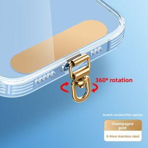 YINGYUE | Anti-theft Phone Clip Metal Pad Stainless Steel Rotatable Thin Card Pad Phone Case Shoulder Chain Necklace Wrist Fixing Sticker