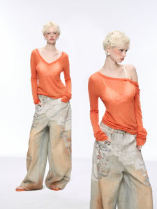 เสื้อถักแขนยาวแบบมีฮู้ดสำหรับผู้หญิงในฤดูใบไม้ผลิปี 2025 ทรงหลวม ทรงวินเทจ ลายสก็อต แขนยาว ปกโปโล ทรงเข้ารูป ทรงหลวม ทรงเข้ารูป