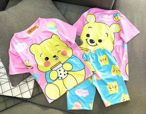 16-22kg Thun lạnh ankids loại 1 đẹp mềm mịn mát!! bộ thun ngố lửng 3D cho bé gái (099)