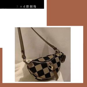 Versatile Casual Checkerboard Shoulder Bag Messenger Bag