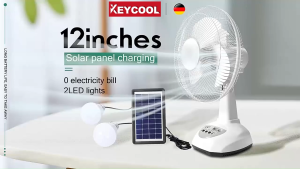 Keycool Inverter solar electric fan with solar panel rechargeable electricfan solar 16 inch solar fan with solar panel