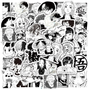 Bandai | Bộ Hình Dán Hoạt Hình Anime - 10/30/50 Chiếc Đen Trắng Chống Nước Graffiti Đề Can Cho Điện Thoại Laptop Sổ Lưu Niệm Tự Làm Văn Phòng Phẩm Đồ Chơi Anime Mát Mẻ