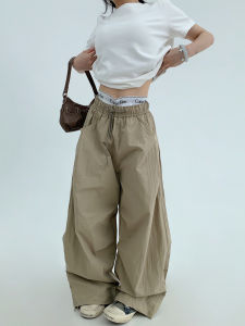 Quick Dry Straight Leg Pants Women Loose Simple Casual Trousers Vintage American Style Wide Leg Long Pants Casual Trousers