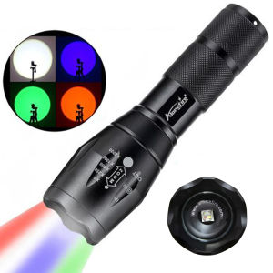 Alonefire E17WRGB 4 Colors LED flashlight red green blue and white flashlight LED super bright waterproof torch 18650
