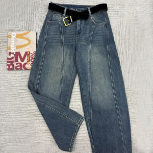 Etam Fashion High Waist Wide Leg Jeans Womens Spring Autumn New Loose Design Sense Knife Edge Denim Casual Straight Cut