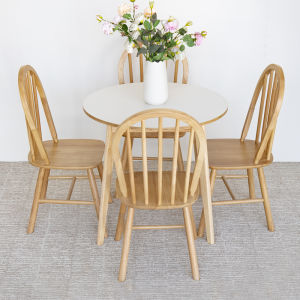 Solid Wood Dining Table For Home Small Apartment Minimalist Semicircle White Cream Style round Table Peninsula Table Oval Internet Celebrity Rectangular