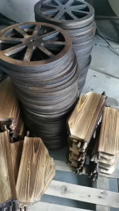 Indoor Outdoor Wooden 2 Tier Plant Display Stand Cart with Wheels