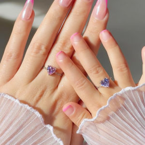 ปรับBling Tinyที่ละเอียดอ่อนหัวใจZircon Loveแหวนผู้หญิงMicro Pave 5A Cubic Zirconia CZแฟชั่นเครื่องประดับแหวน