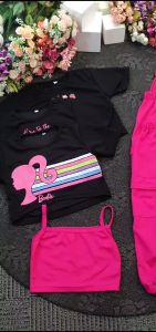 Setelan 3in1 Baju anak perempuan Celana Joger cargo Skies Anak cewek size umur 1-7 tahun