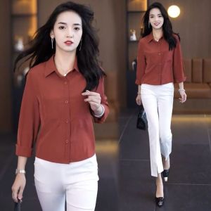 Slimming Long Sleeve Shirts: Stylish & Comfortable Women's Office Wear