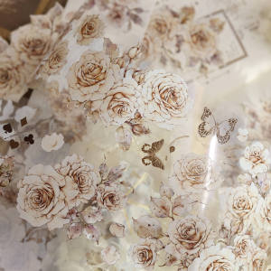 Soft Gentle Moonlight Rose Paper Tape Creative Cultural Business Supplies Account Book Adhesive Tape 55cm Width