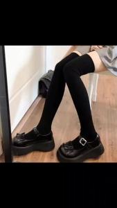 0 บาท 💥💥💥 【ถุงเท้ากันหนาว】ถุงน่องยาวถึงเข่าสำหรับผู้หญิง ใหม่ถุงน่องยาวถึงต้นขาสีพื้นสบายๆให้ความอบอุ่นในฤดูหนาว1คู่