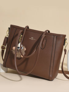 Miqi Kangaroo Genuine Leather Tote Bag Womens Single Shoulder Crossbody Bag Stylish Soft Cowhide British Style Casual Handbag