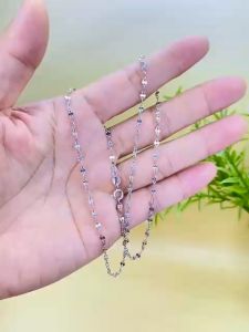 Dây chuyền bạc bạc ý S925 xi bạch kim mì kiểu dẹp đôi dài 4Tấc 5 Mặt dây chuyền bạc xi kim mạ vàng trắng kiểu mặt trăng đẹp Vòng cổ bạc thật dành cho phụ nữ rất quyến rũ Mặt charm chữ cái - KIM LỘC PHÁT DMKC