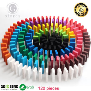 ROXPORT-Balok Block Domino Wood Domino Blocks Kits 120 Pieces