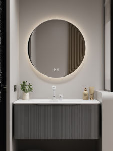 DIPURUI | Compact Ceramic Integrated Vanity Creamy Luxury Round