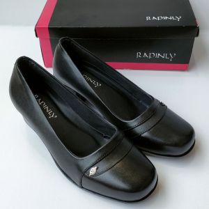 RAPINLY || Sepatu Pantofel Kerja Wanita Hak 5 cm Kulit