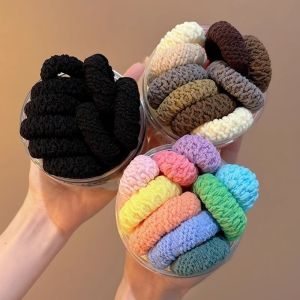 6pcs Boxed Set Hair Ties Korean Fashion Simple High Elastic Thick Rubber Band High Ponytail Hair Tie Getah Rambut Hair Accessories