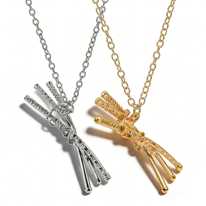 Bandai | One Piece Necklace Roronoa Zoro Three Knife Pendant Cosplay Anime Three Swords Flowing Pendant Accessories