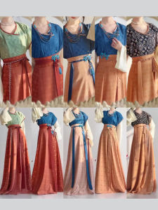 Ban Đầu Light Cloud Residence 【longxiangsi】 Phong Cách Nhà Đường Hán Phục Nữ Mùa Hè Cổ Tròn Dài Đến Tám Eo Xẻ Tà Dài Váy