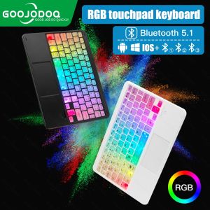 GOOJODOQ 10 inch Backlit Keyboard Bluetooth Backlight Wireless Keyboard and Mouse For iPad Android Windows iOS Phone