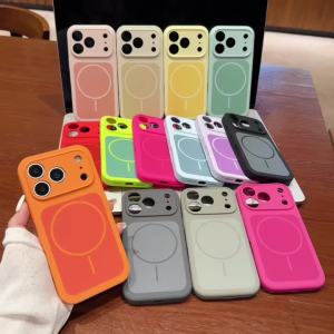 szhaiyu | New Official Liquid Silicone Magnetic Phone Case for IPhone 16 Plus 13 14 15 16 17 18 Pro Max for Magsafe Protector Cover