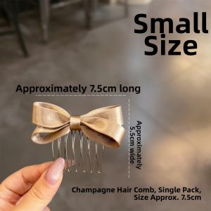 ZUOOU | Black Satin Bow Hair Comb Headwear