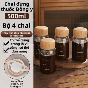 CrossOver | Cốc Thủy Tinh Dung Tích Lớn Cầm Tay Đựng Thuốc Nam Chịu Nhiệt Độ Cao Cốc Thủy Tinh Đựng Thuốc Nam Di Động Cốc Thủy Tinh Đựng Nước