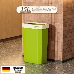 Large Aesthetic Rectangular Kitchen Trash Bin 25l