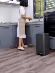Stainless Steel Trash Bin 30L Rectangular Foot Pedal Dustbin Soft Silent Slow Close For Kitchen