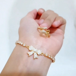SET GELANG SERUT CINCIN DEWASA MOTIF PERMATA 2IN 1/SET-690/SET-738